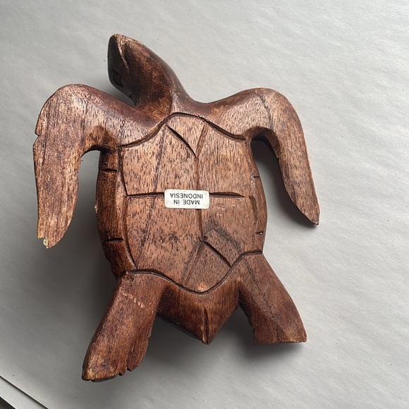 Decorative Wood Turtle Home Accent Brown Eclectic Animal Boho - Picture 6 of 10